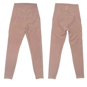 WILO The Label Ribbed High Rise Leggings with Pockets Pink Nude Brown Sz S
